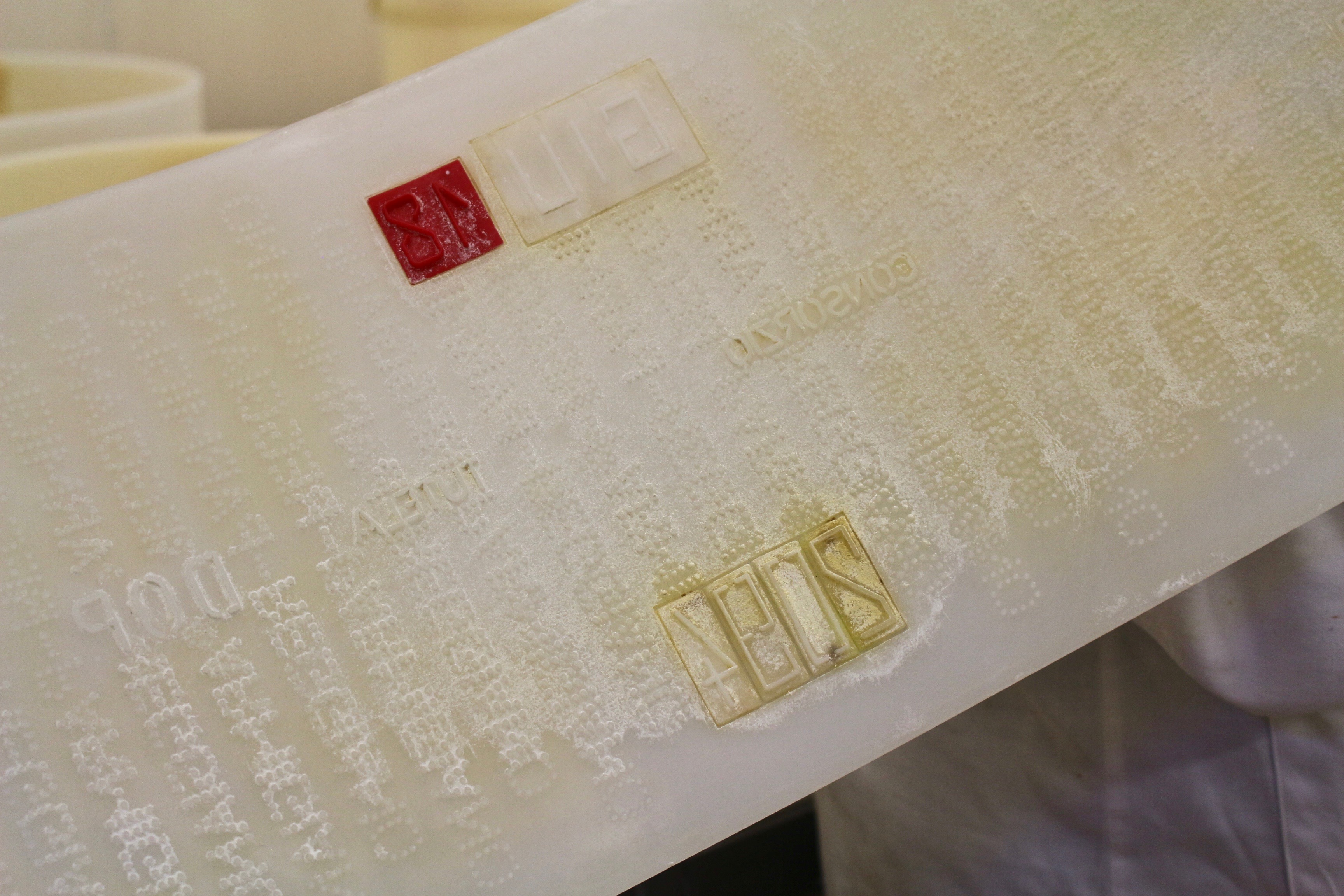 Parmigiano Reggiano bälte för märkning insida i plastkrage