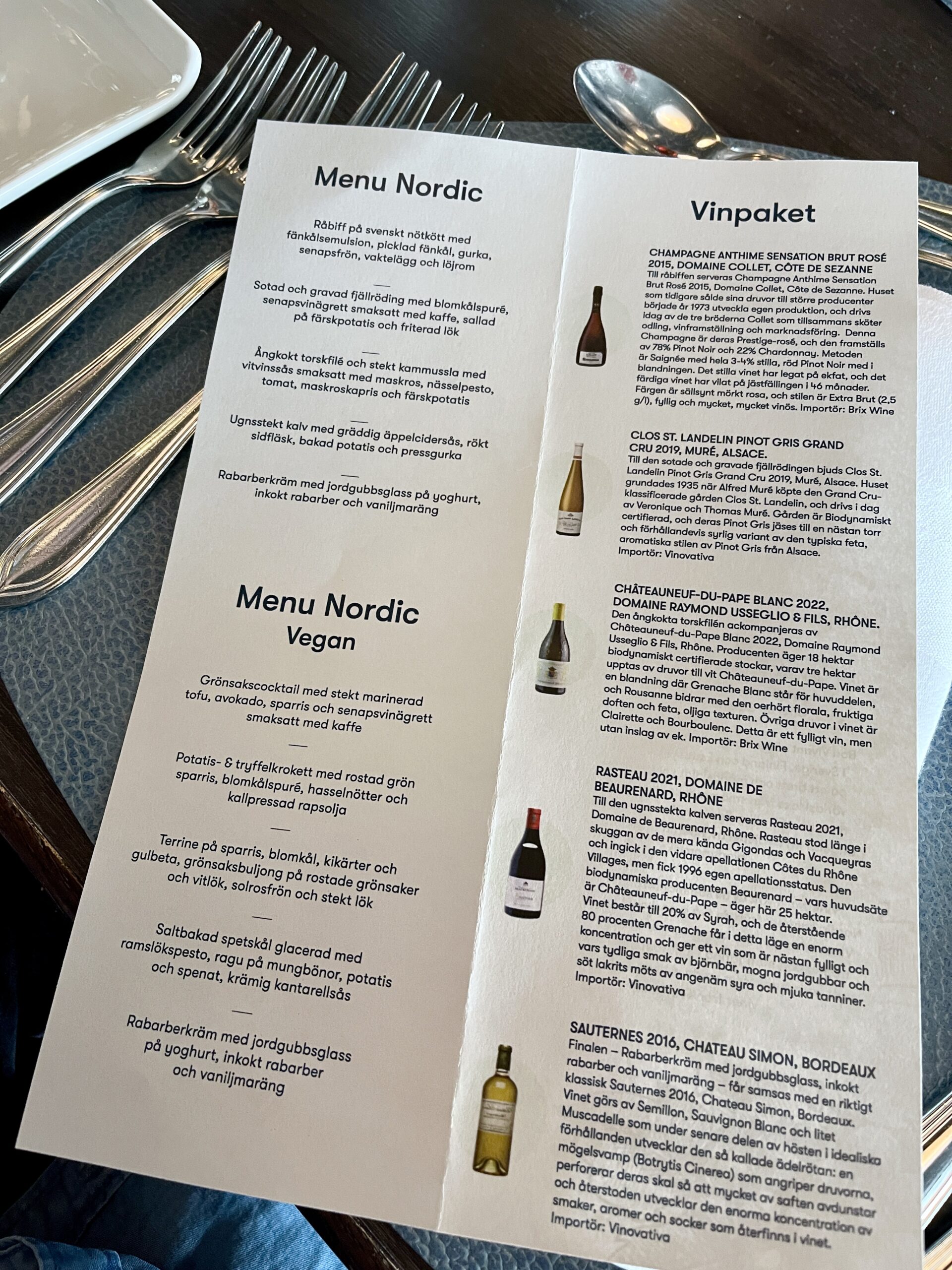 Tallink Siljas gourmetrestauranger Bon Vivant vinpaket